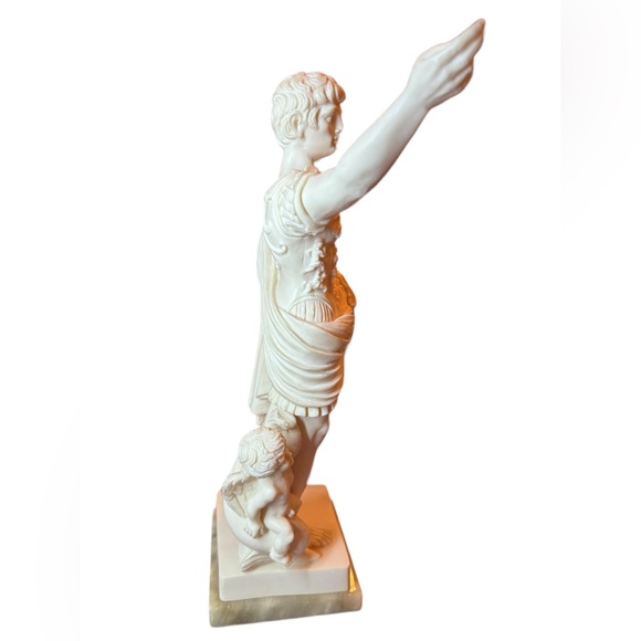 Gaius Julius Caesar Augustus Prima Porta Statue Italy Sculpture, Marble Base 14” - Picture 11 of 11